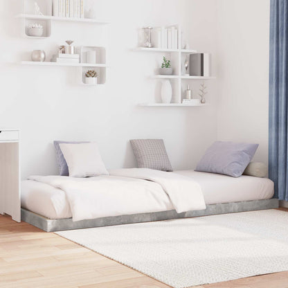 Bodenbettrahmen Beton Grau 100 x 200 cm Holzwerkstoff