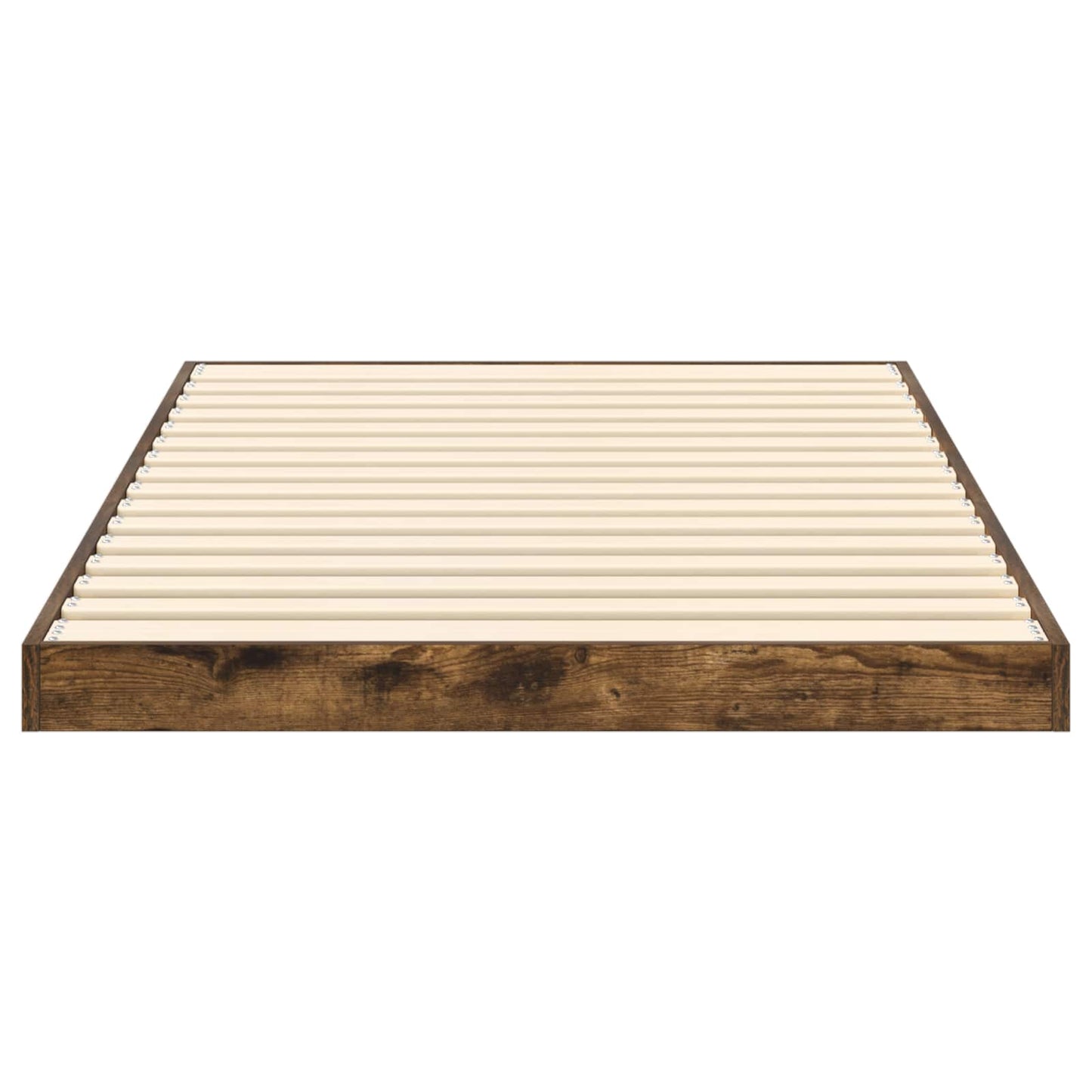 vidaXL Bodenbettrahmen Geräucherte Eiche 96,5 x 200 cm Holzwerkstoff
