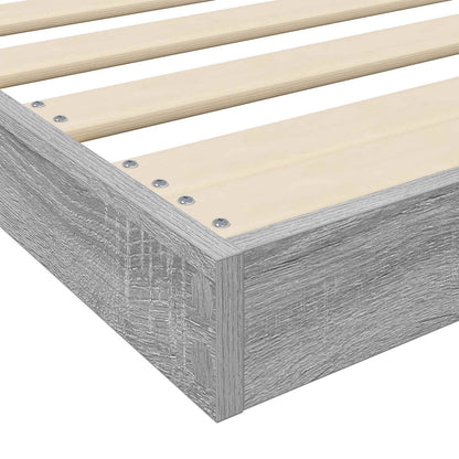 vidaXL Bodenbettrahmen Graues Sonoma 96,5 x 200 cm Holzwerkstoff