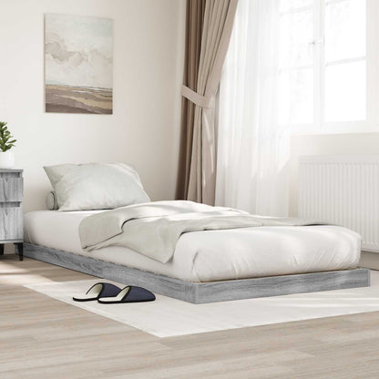 vidaXL Bodenbettrahmen Graues Sonoma 96,5 x 200 cm Holzwerkstoff