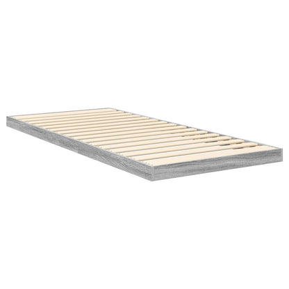 vidaXL Bodenbettrahmen Graues Sonoma 96,5 x 200 cm Holzwerkstoff