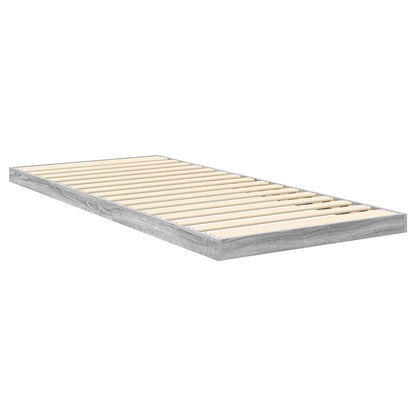 vidaXL Bodenbettrahmen Graues Sonoma 96,5 x 200 cm Holzwerkstoff