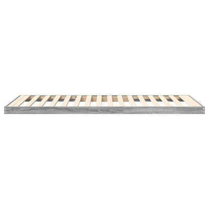 vidaXL Bodenbettrahmen Graues Sonoma 96,5 x 200 cm Holzwerkstoff