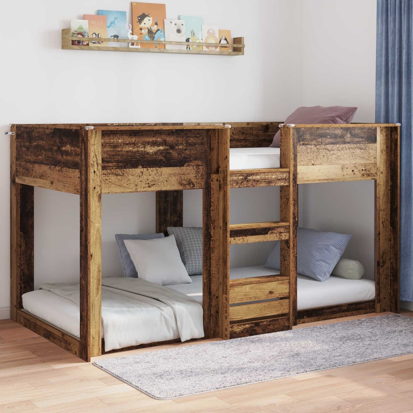 vidaXL Bodenbettrahmen Altholz 96,5 x 200 cm Holzwerkstoff