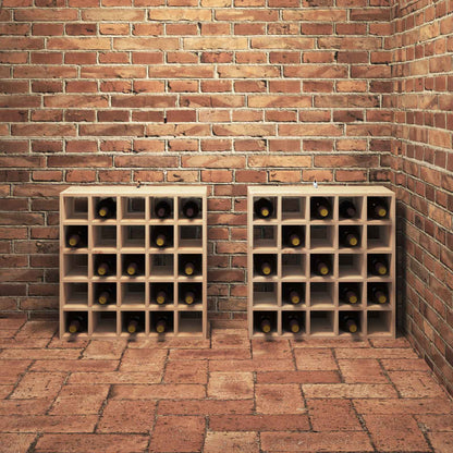 vidaXL Weinregal 2 pcs Natur 56 x 25 x 56 cm Massives Kiefernholz