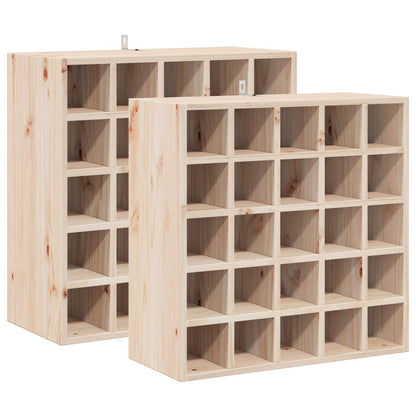 vidaXL Weinregal 2 pcs Natur 56 x 25 x 56 cm Massives Kiefernholz