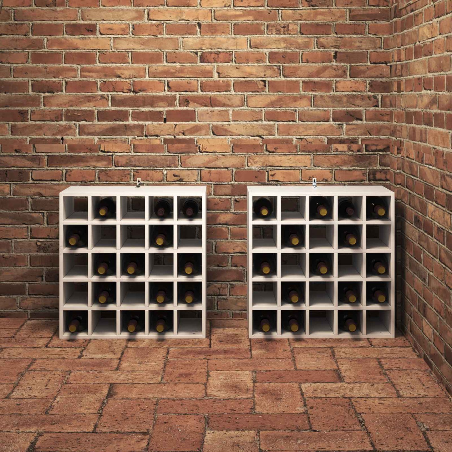 Weinregal 2 pcs Weiß 56 x 25 x 56 cm Massives Kiefernholz