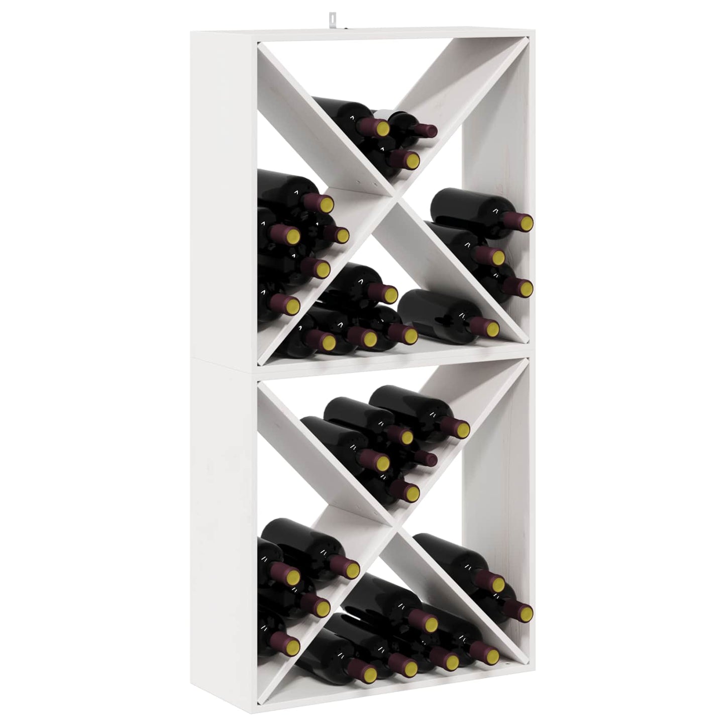 vidaXL Weinregal 2 pcs Weiß 62 x 25 x 62 cm Massives Kiefernholz
