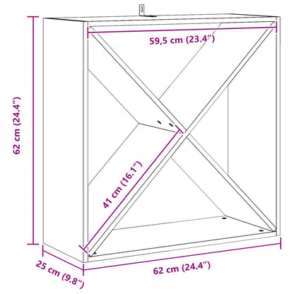 vidaXL Weinregal 2 pcs Weiß 62 x 25 x 62 cm Massives Kiefernholz