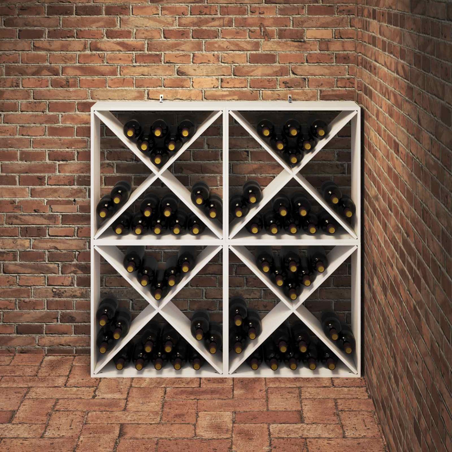 vidaXL Weinregal 4 pcs Weiß 62 x 25 x 62 cm Massives Kiefernholz