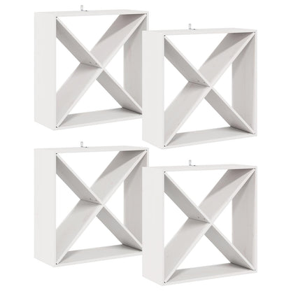 vidaXL Weinregal 4 pcs Weiß 62 x 25 x 62 cm Massives Kiefernholz