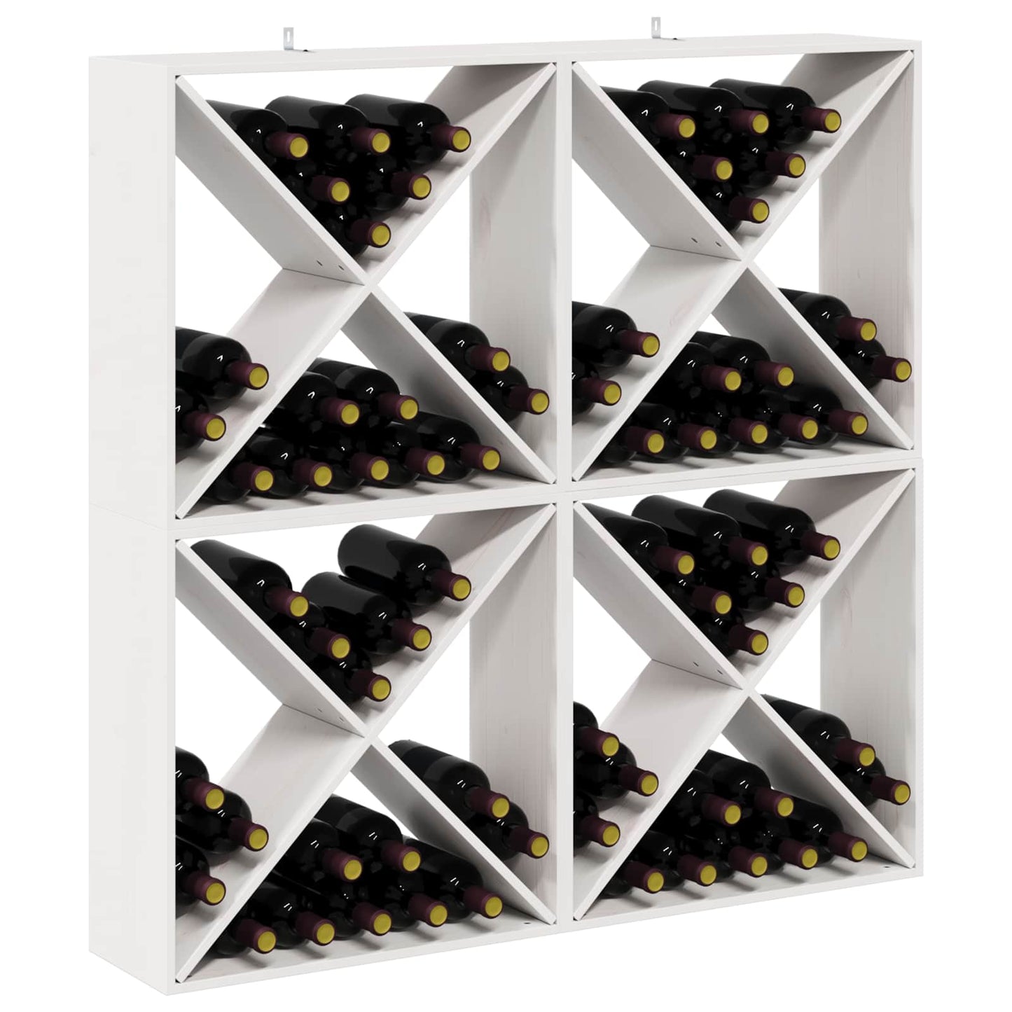 vidaXL Weinregal 4 pcs Weiß 62 x 25 x 62 cm Massives Kiefernholz