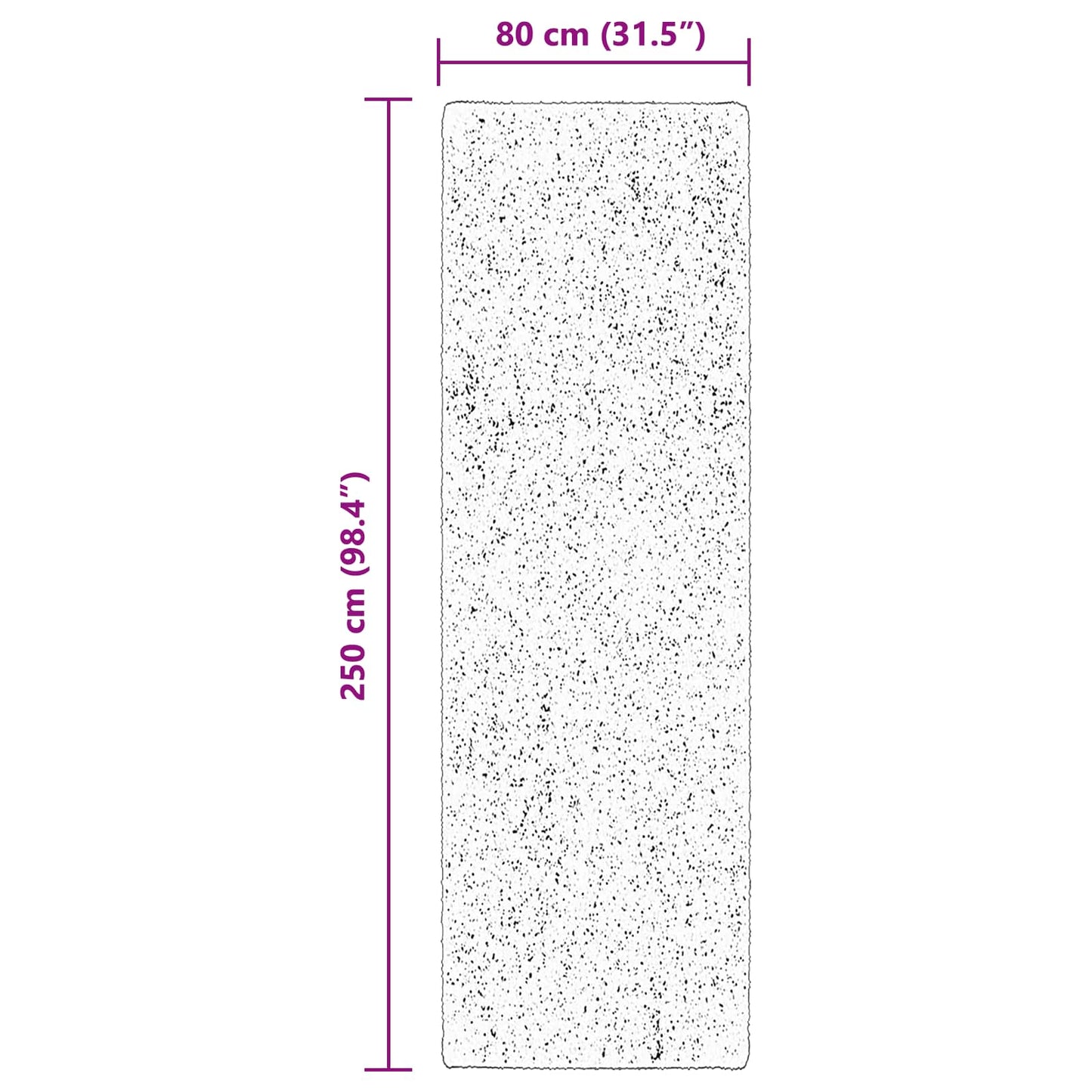 vidaXL Bereichsteppiche Rechtwinklig HUARTE Braun 250 x 80 cm