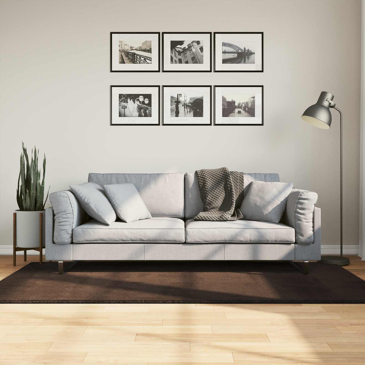 vidaXL Bereichsteppiche HUARTE Braun 200 x 100 cm Polyester