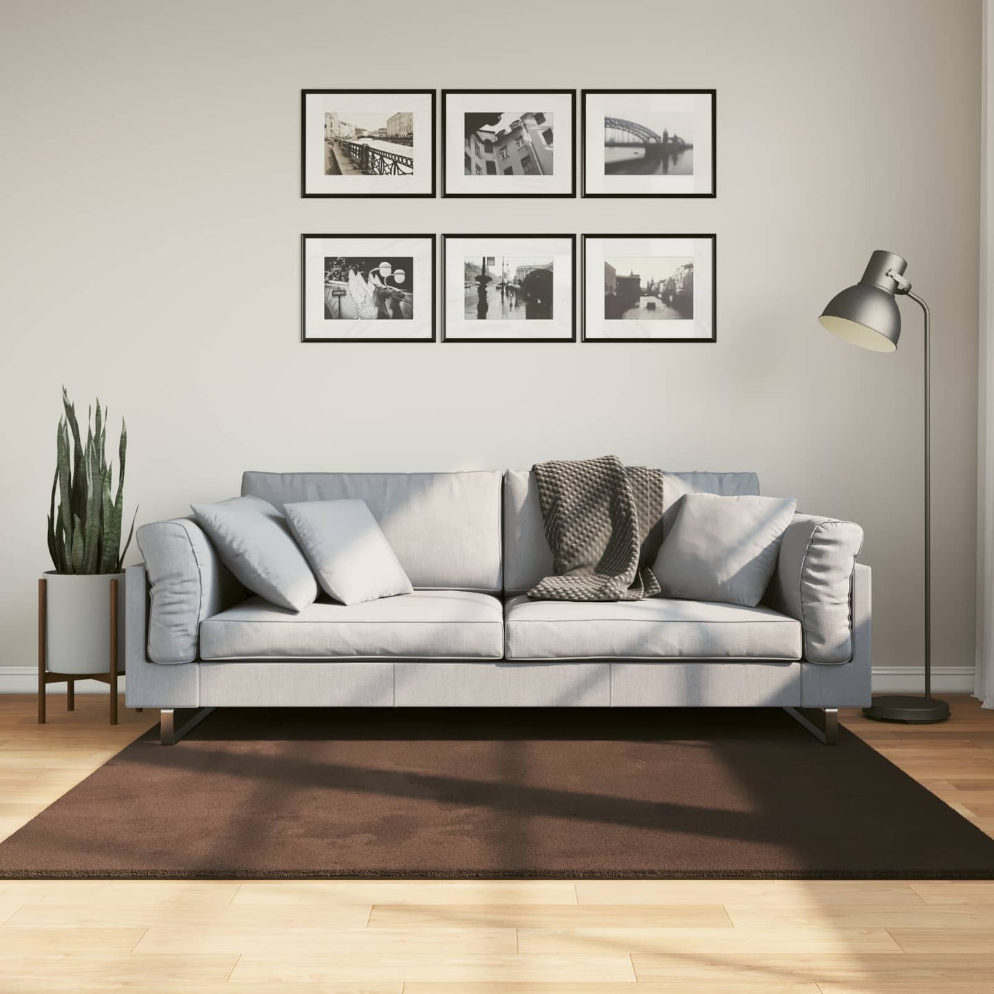 vidaXL Bereichsteppiche Quadratisch HUARTE Braun 160 x 160 cm