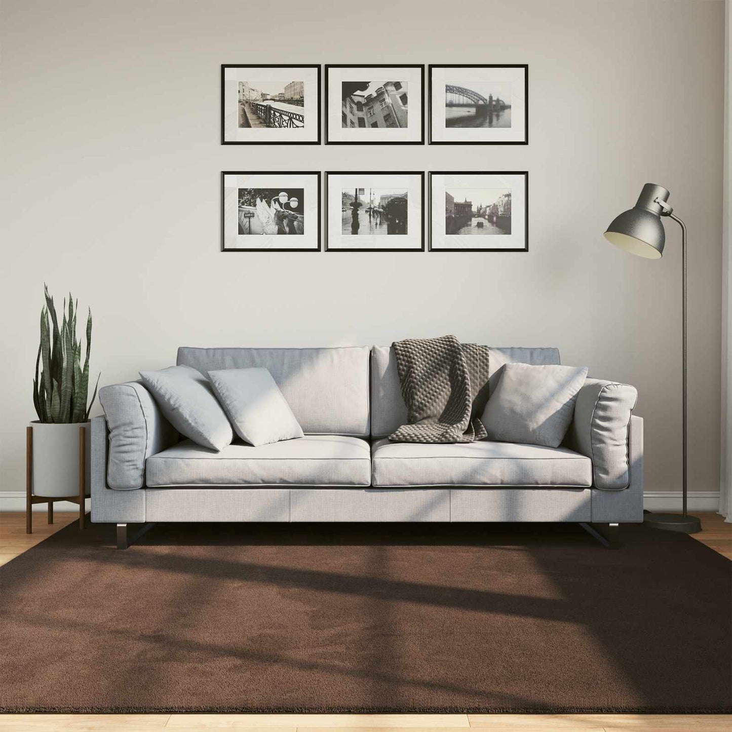 vidaXL Bereichsteppiche Quadratisch HUARTE Braun 200 x 200 cm