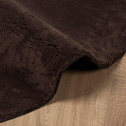 vidaXL Bereichsteppiche Rund HUARTE Braun Ø 160 CM Polyester
