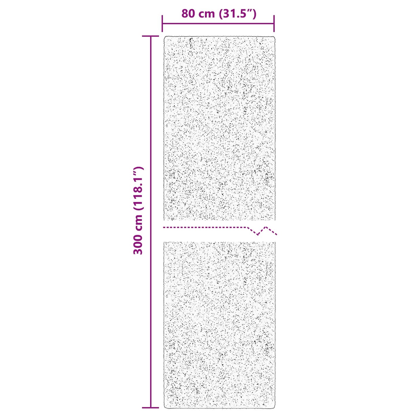 Bereichsteppiche Rechtwinklig HUARTE Sand 300 x 80 cm Polyester