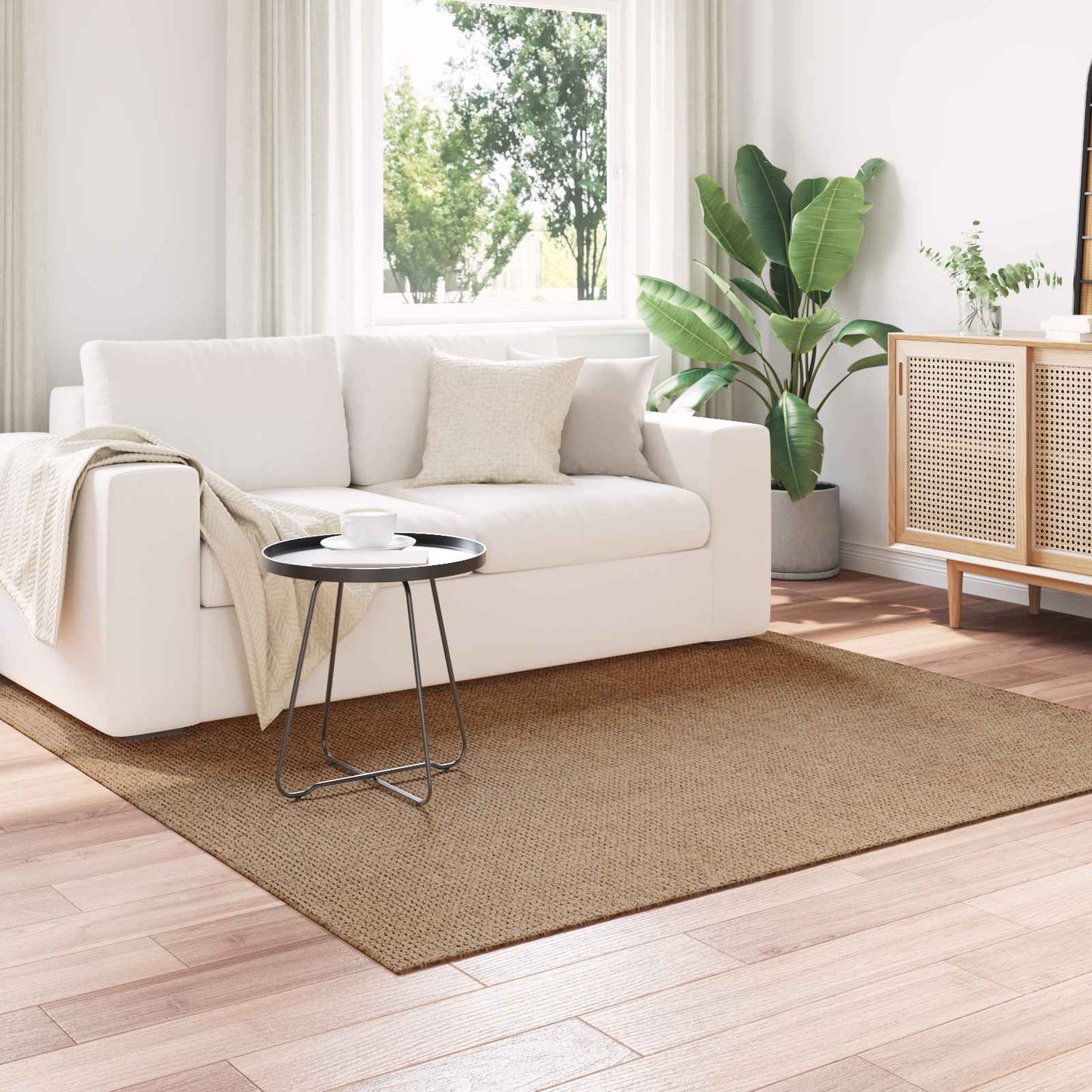 vidaXL Bereichsteppiche Quadratisch HUARTE Natur 120 x 120 cm