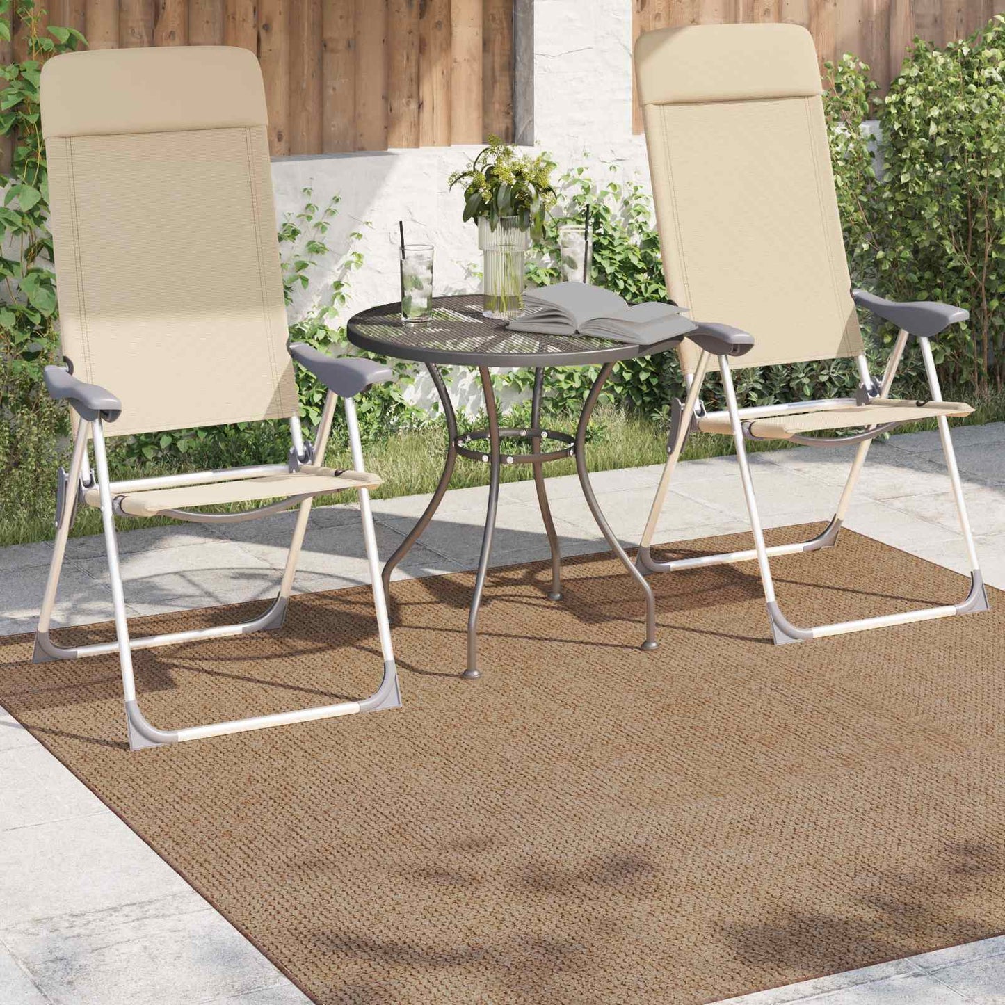 vidaXL Bereichsteppiche Quadratisch HUARTE Natur 120 x 120 cm