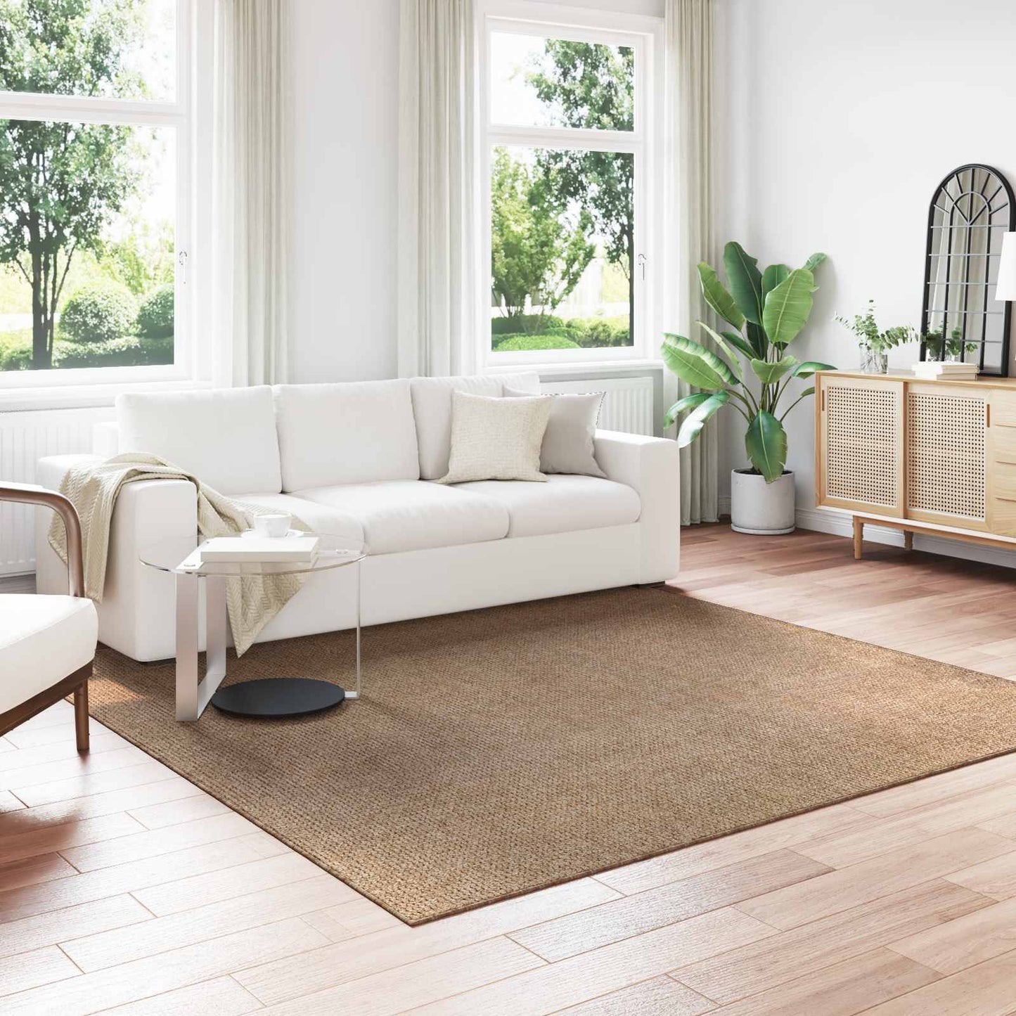 vidaXL Bereichsteppiche Quadratisch HUARTE Natur 240 x 240 cm