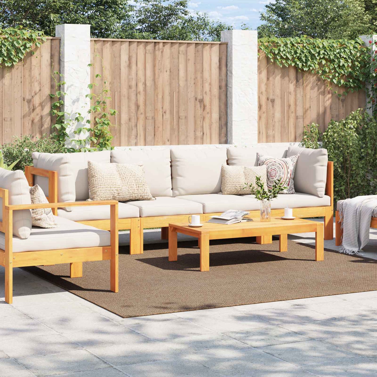 vidaXL Bereichsteppiche Quadratisch HUARTE Natur 240 x 240 cm