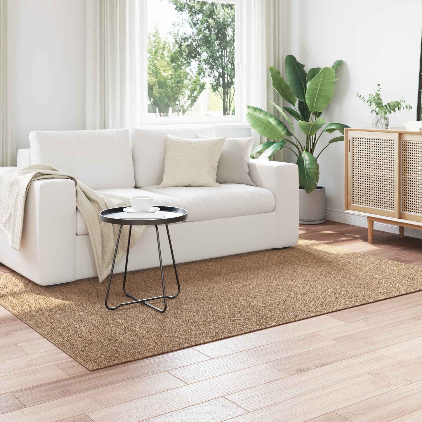 vidaXL Bereichsteppiche Moiré HUARTE Natur 230 x 160 cm Polyester