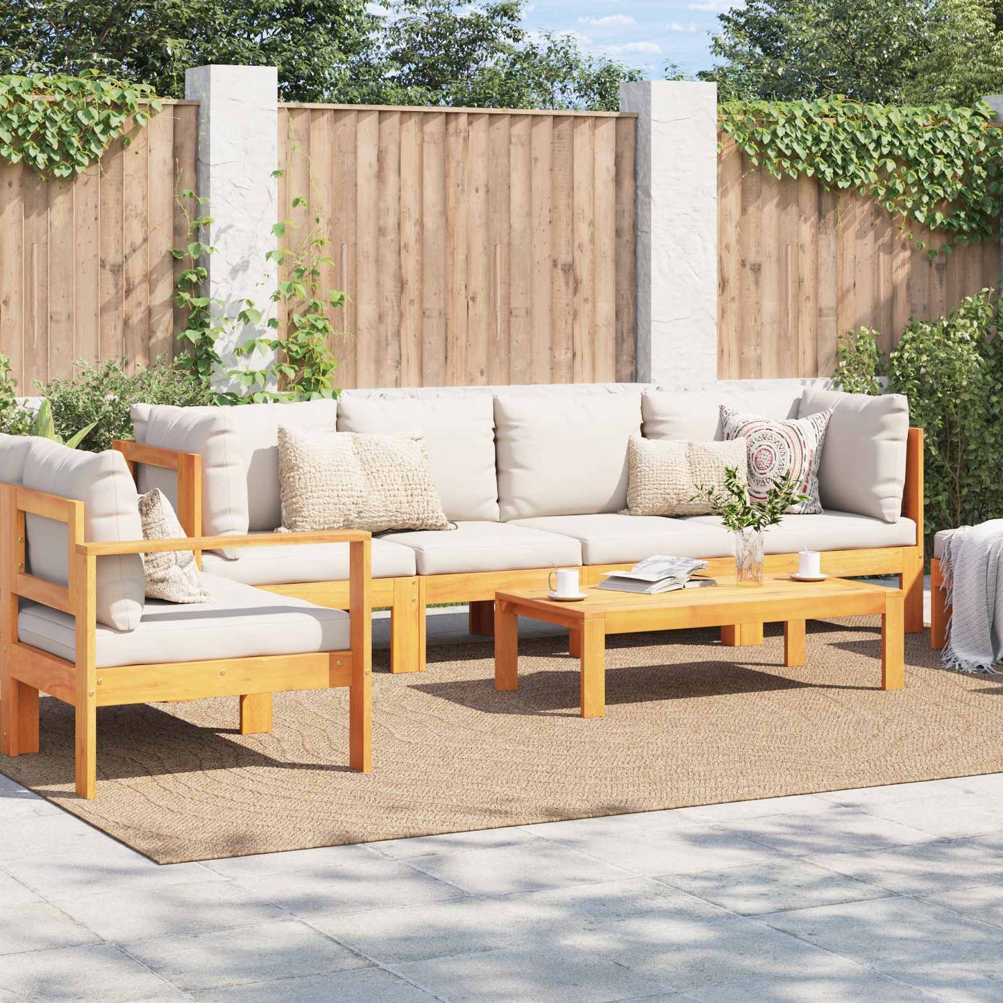 vidaXL Bereichsteppiche Moiré HUARTE Natur 340 x 240 cm Polyester