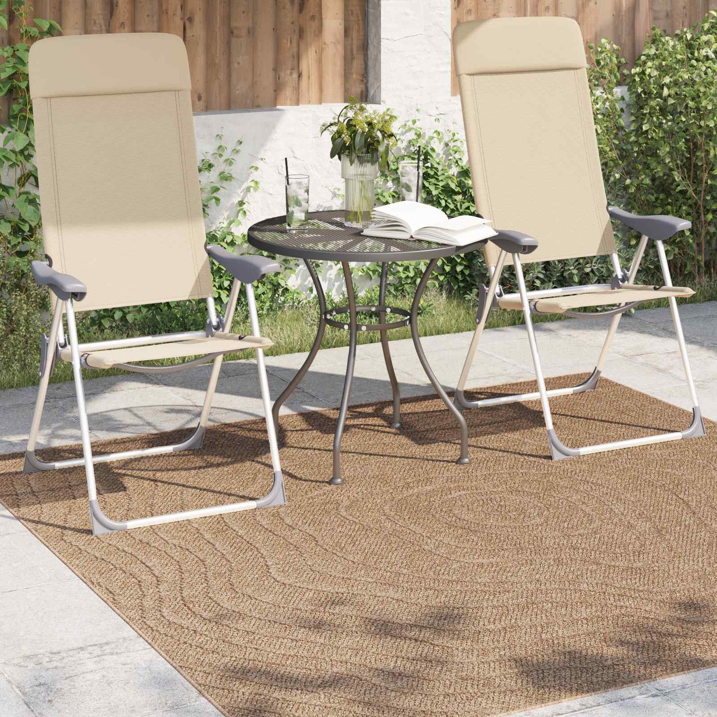 vidaXL Bereichsteppiche Moiré HUARTE Natur 120 x 120 cm Polyester