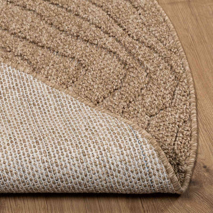 vidaXL Bereichsteppiche Rund Moiré HUARTE Natur Ø 120 CM Polyester
