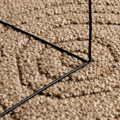 vidaXL Bereichsteppiche Rund Moiré HUARTE Natur Ø 120 CM Polyester