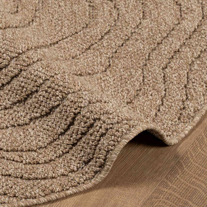 Bereichsteppiche Rund Moiré AGIRA Natur Ø 160 CM Polyester