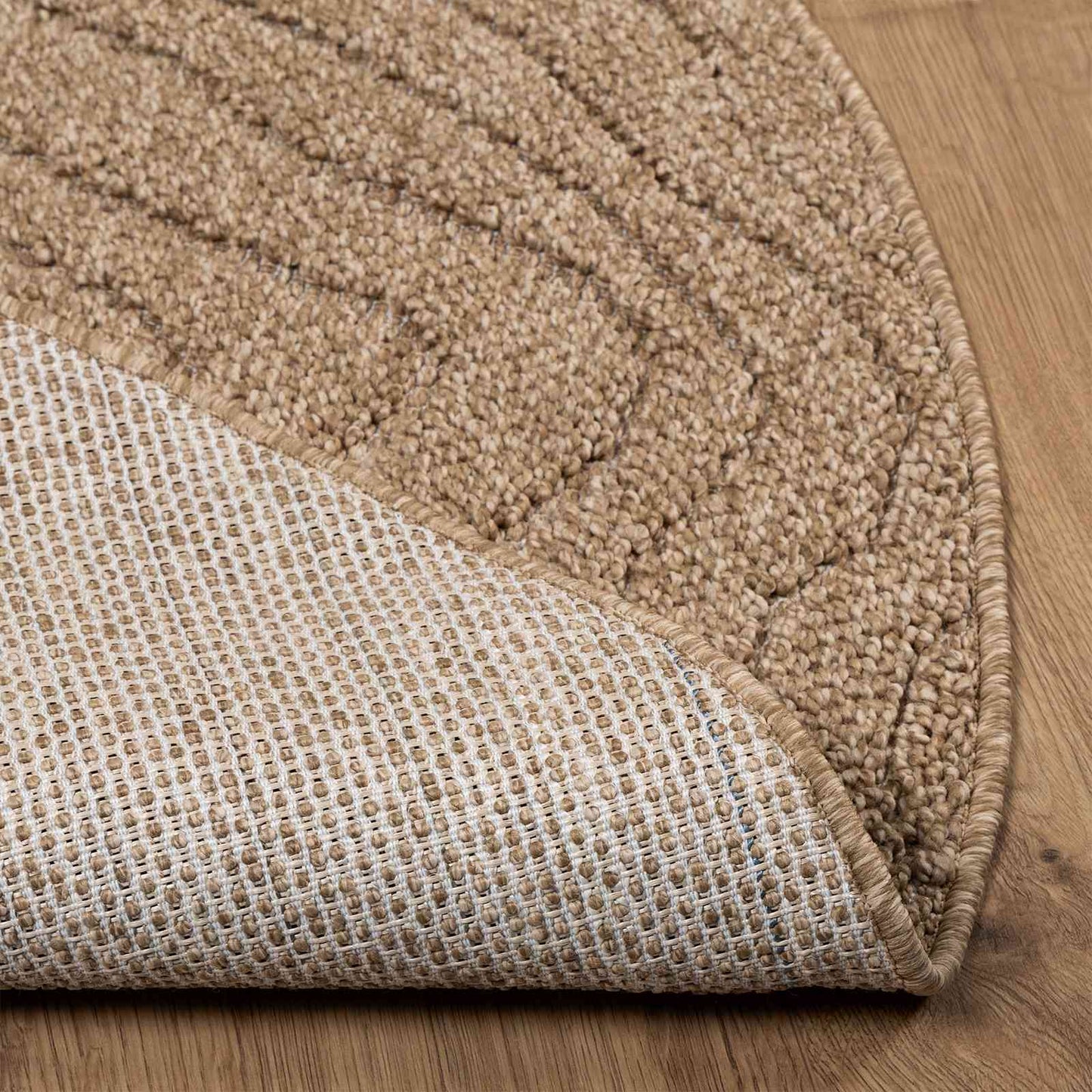 vidaXL Bereichsteppiche Rund Moiré HUARTE Natur Ø 200 CM Polyester