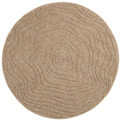 vidaXL Bereichsteppiche Rund Moiré HUARTE Natur Ø 200 CM Polyester