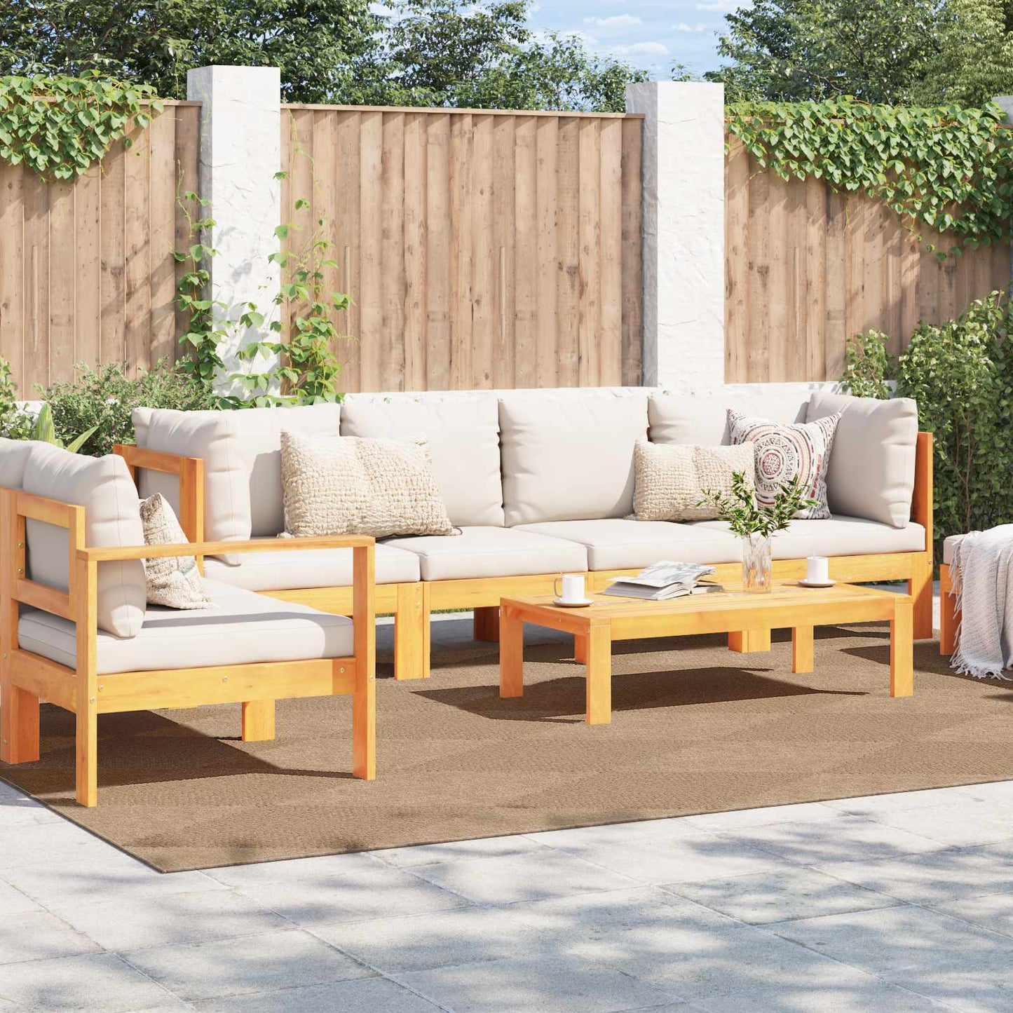 vidaXL Bereichsteppiche HUARTE Natur 340 x 240 cm Polyester