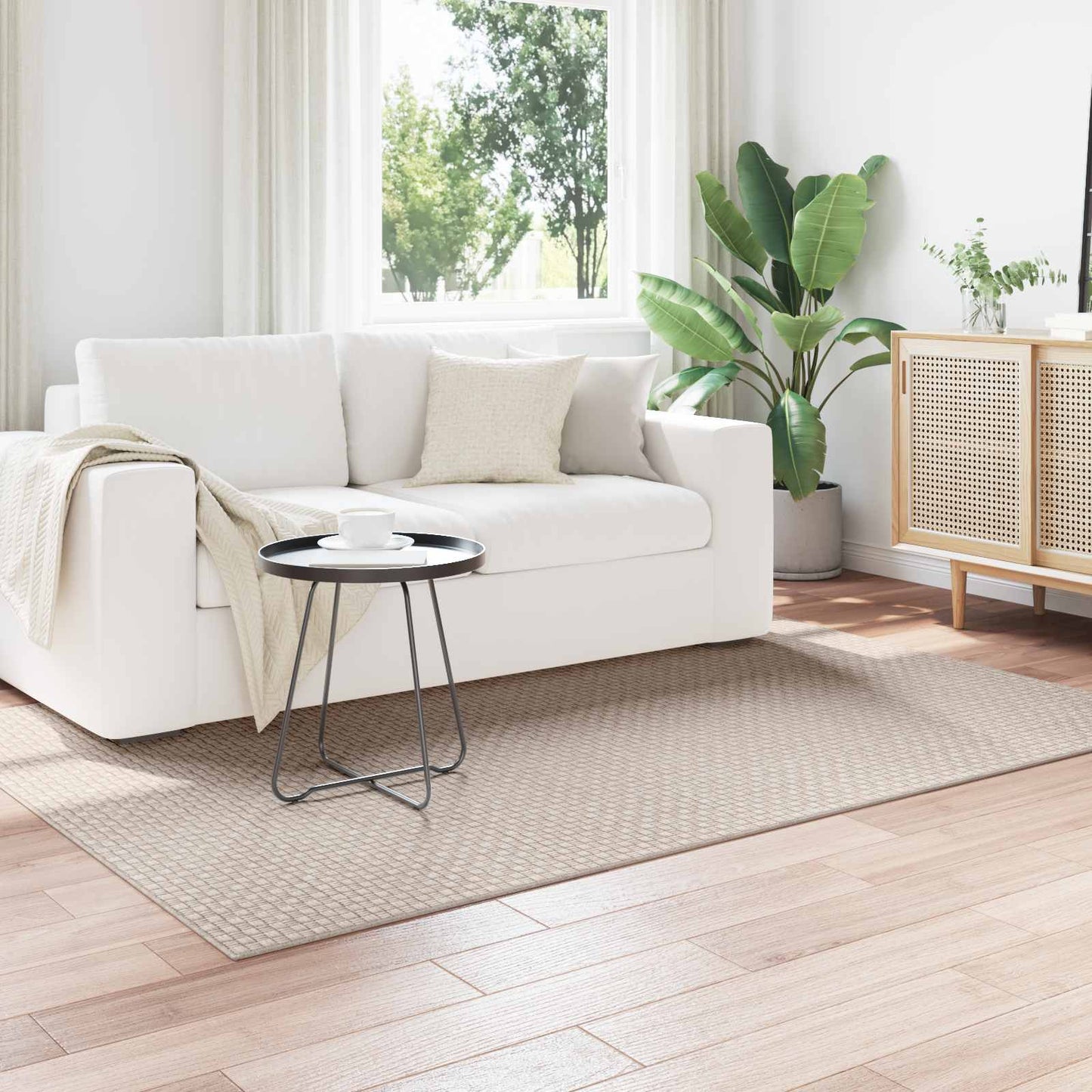 vidaXL Bereichsteppiche HUARTE Creme 200 x 140 cm Polyester
