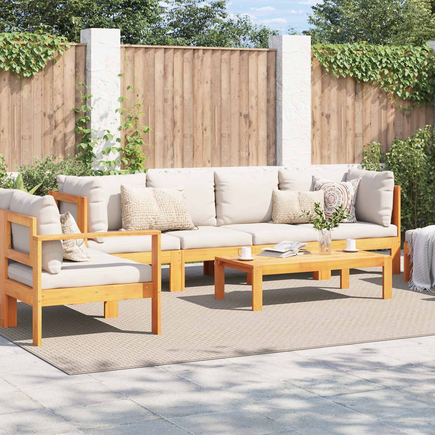vidaXL Bereichsteppiche HUARTE Creme 340 x 240 cm Polyester