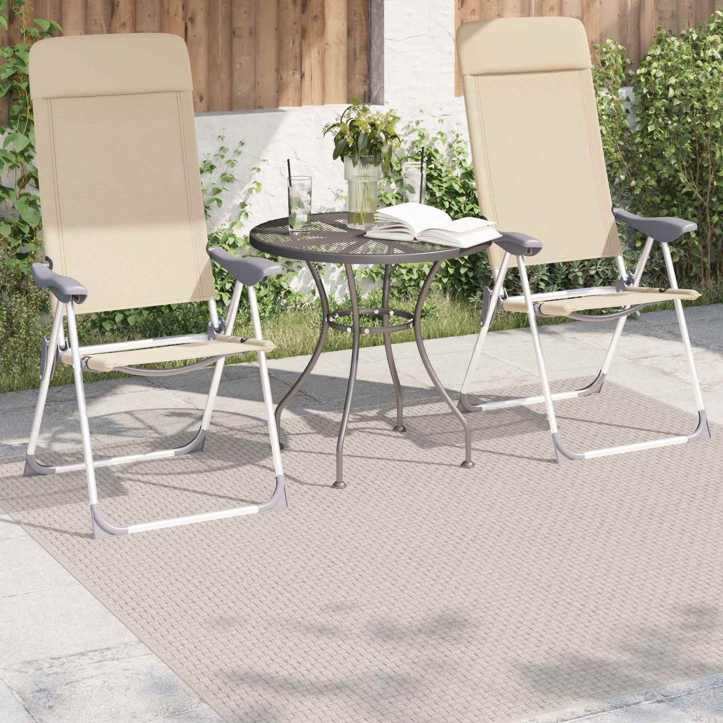 vidaXL Bereichsteppiche Quadratisch HUARTE Creme 120 x 120 cm