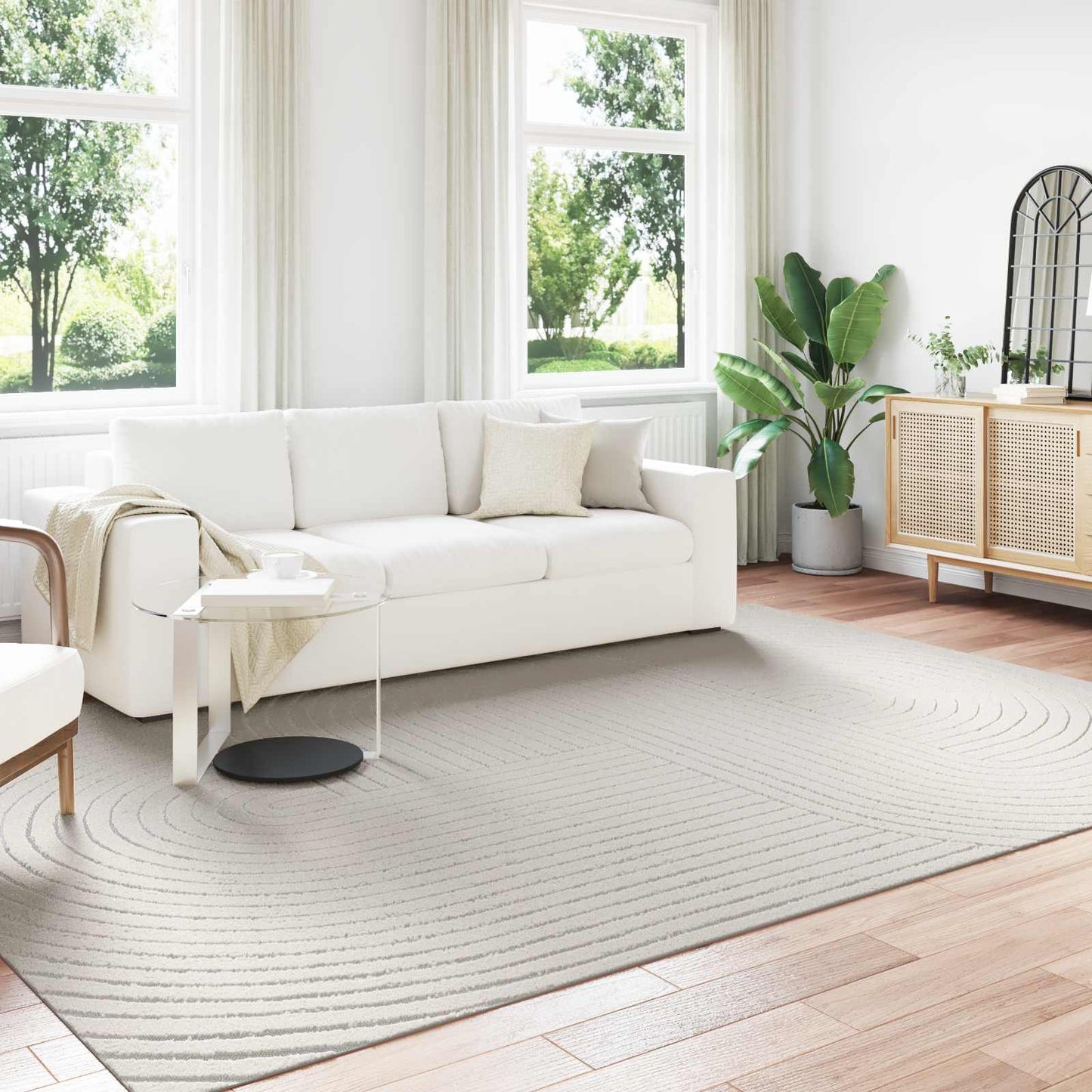vidaXL Bereichsteppiche HUARTE Creme 340 x 240 cm Polyester