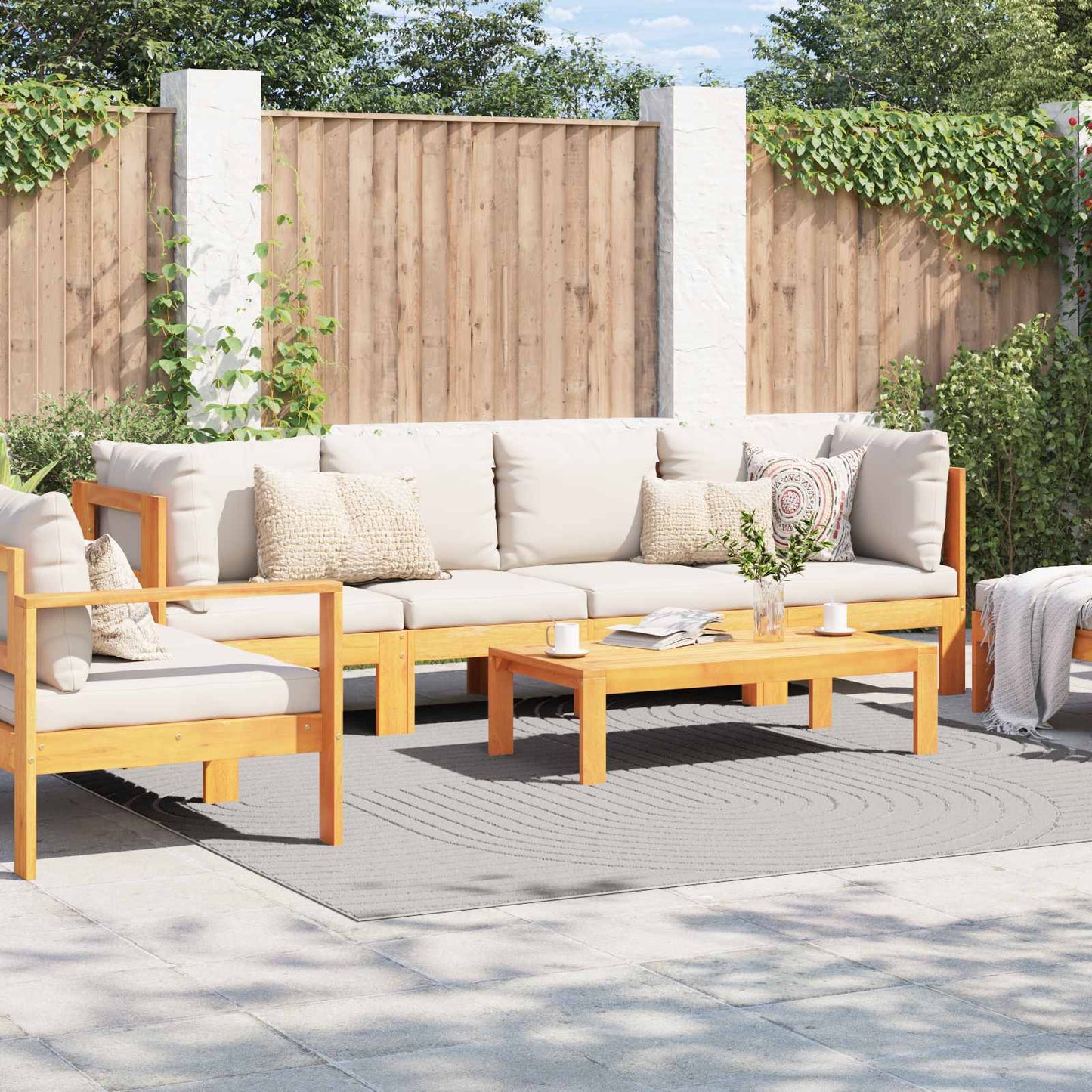 vidaXL Bereichsteppiche Quadratisch HUARTE Creme 240 x 240 cm