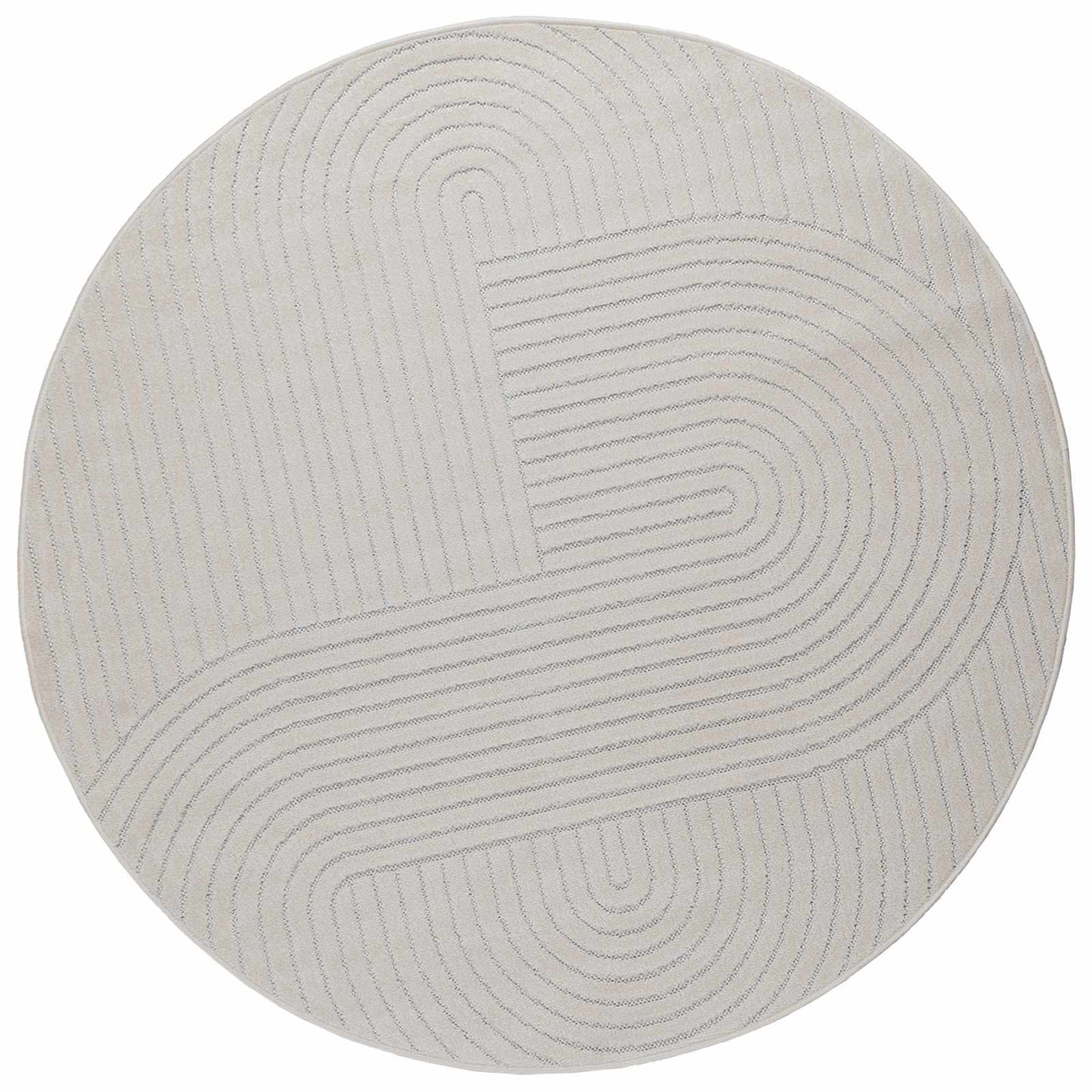 vidaXL Bereichsteppiche Rund HUARTE Creme Ø 200 CM Polyester