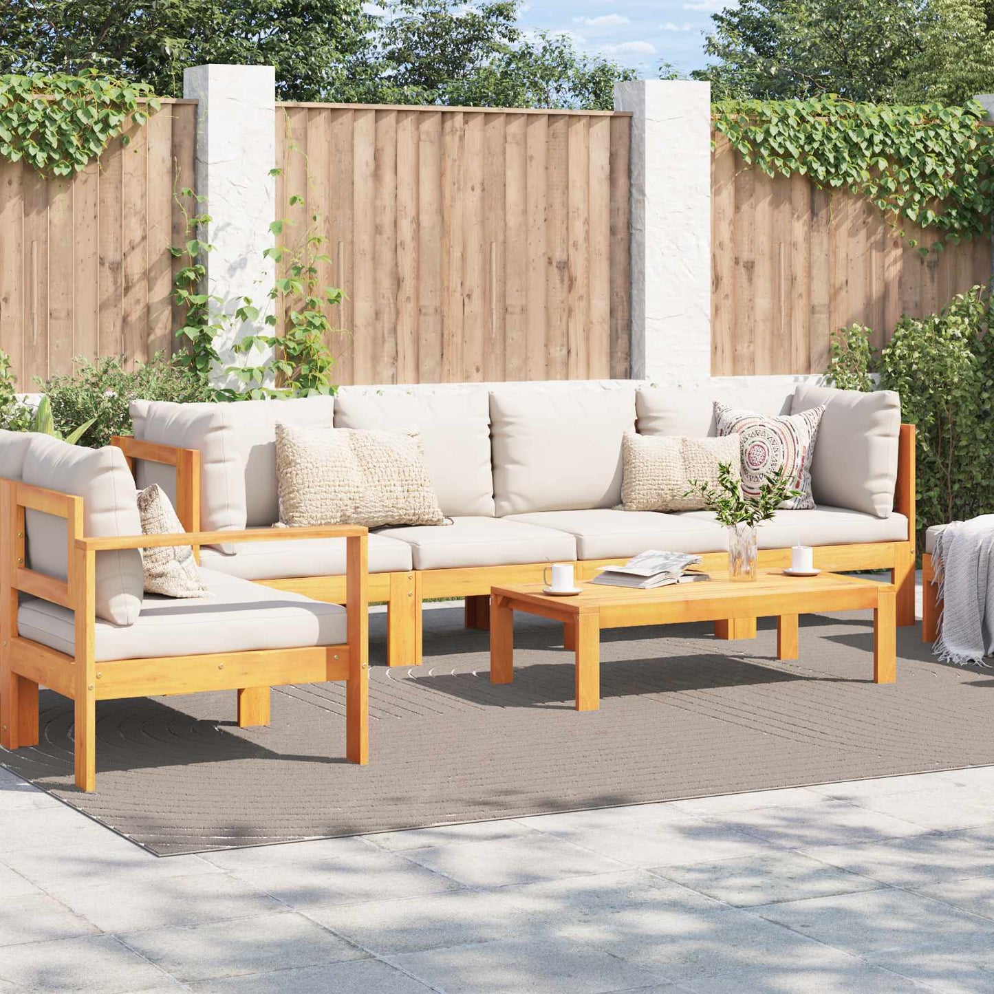 vidaXL Bereichsteppiche HUARTE Beige 340 x 240 cm Polyester