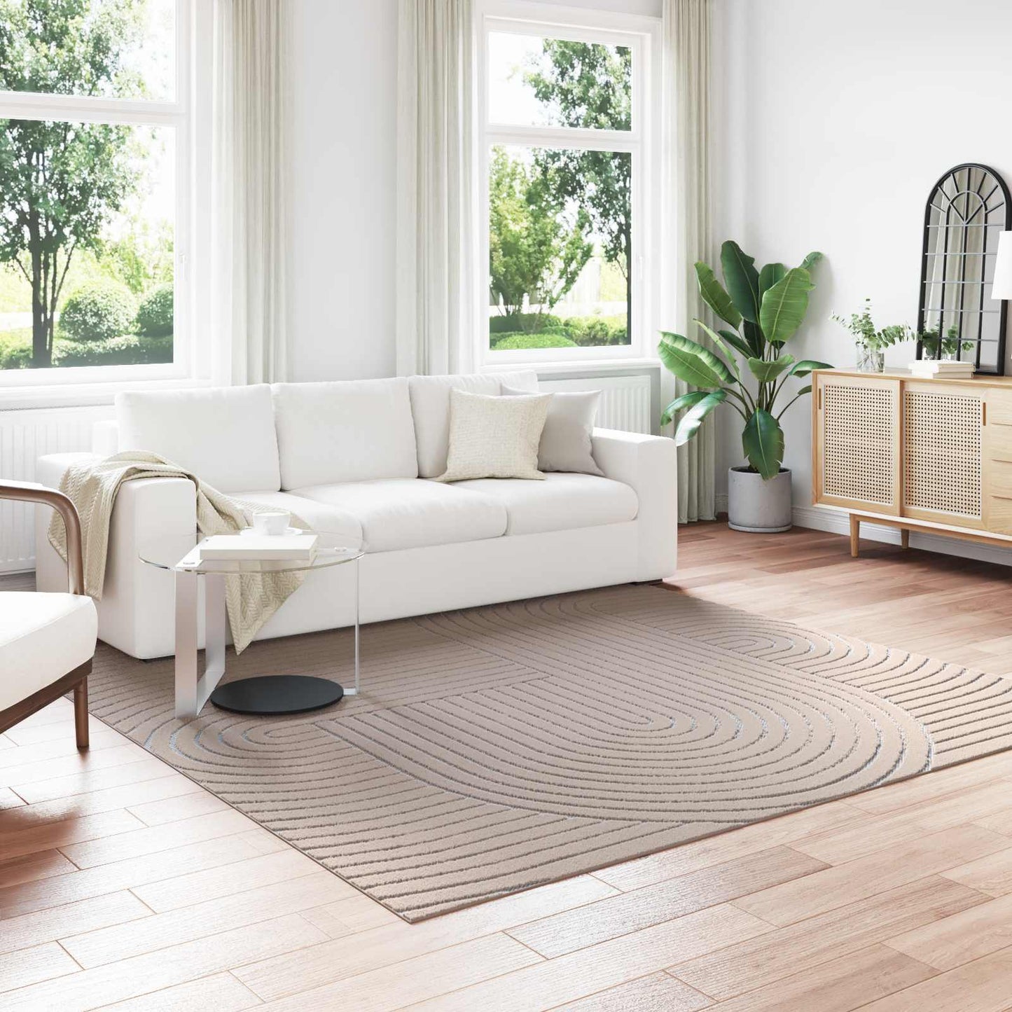 vidaXL Bereichsteppiche Quadratisch HUARTE Beige 240 x 240 cm
