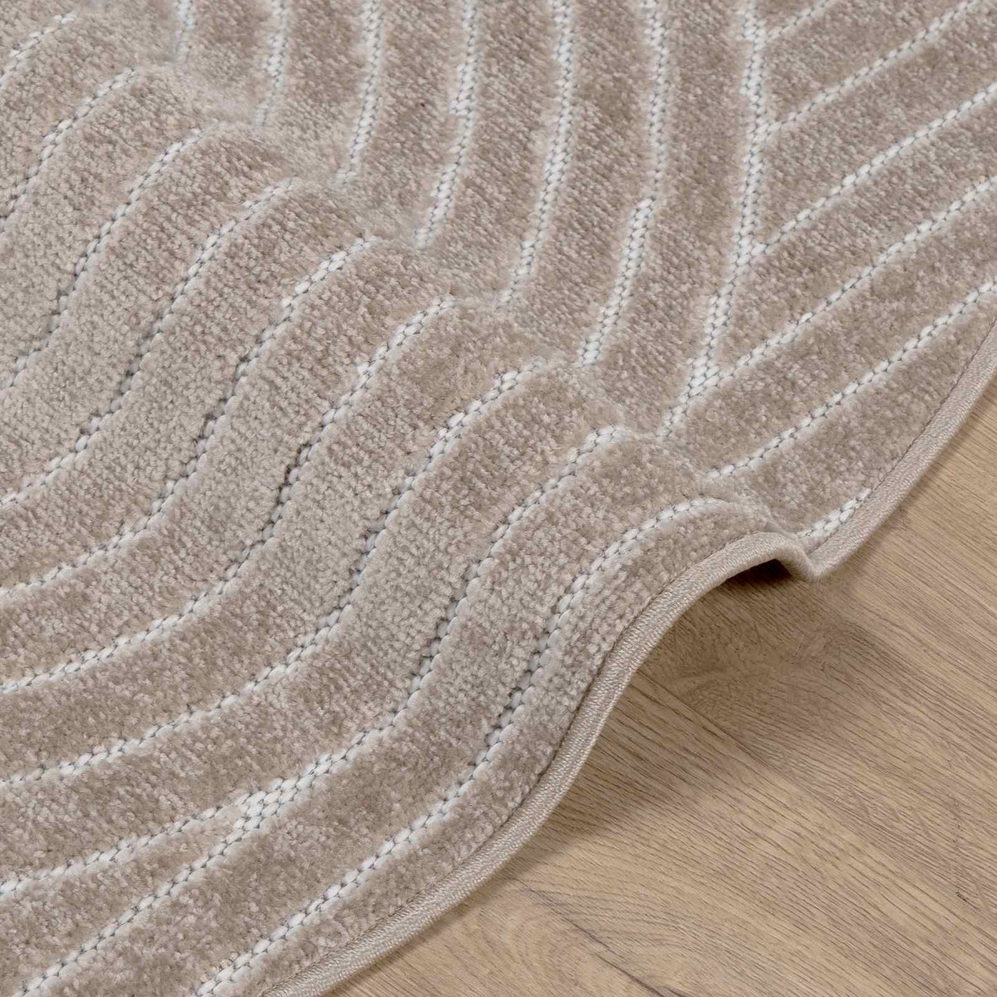 vidaXL Bereichsteppiche Rund HUARTE Beige Ø 120 CM Polyester