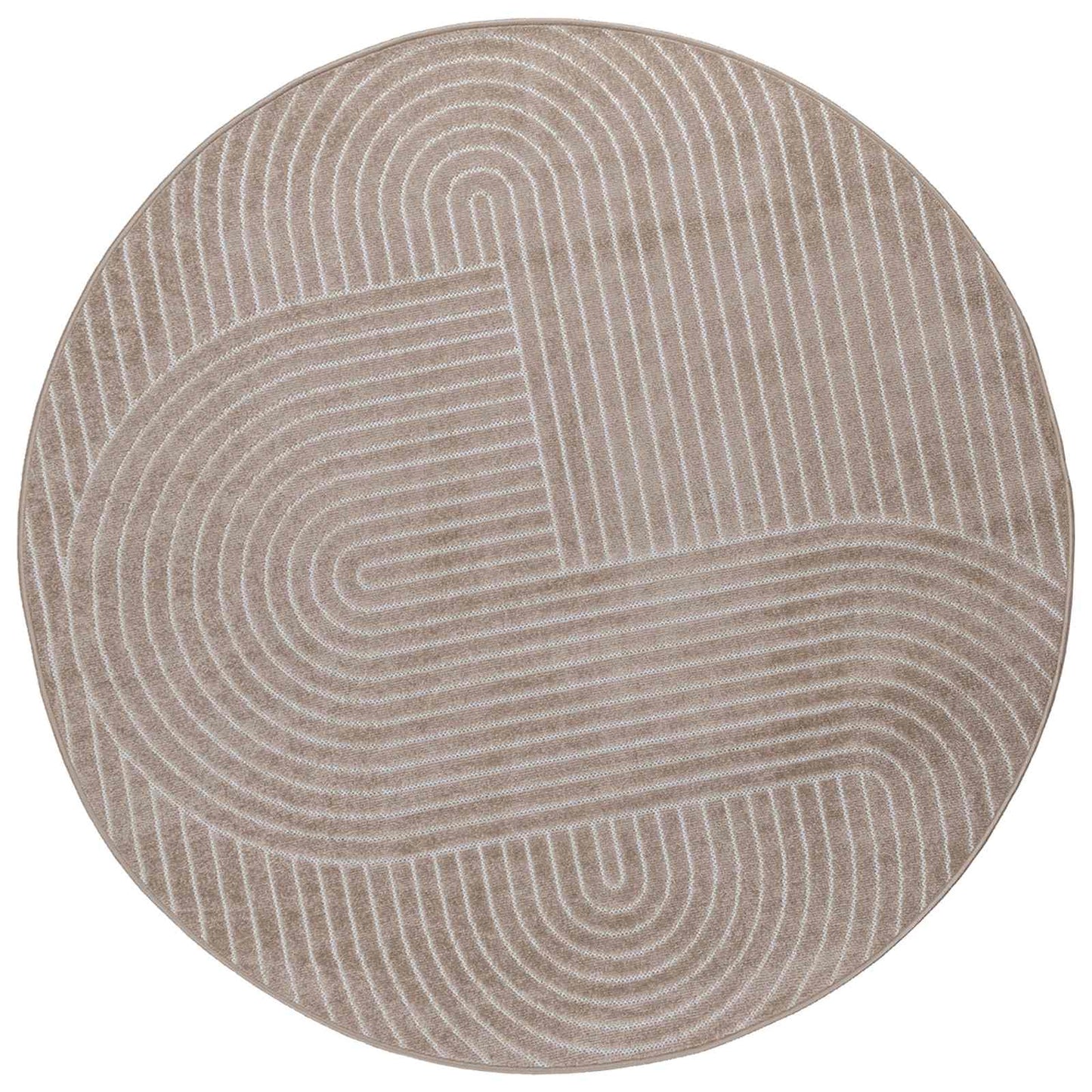 vidaXL Bereichsteppiche Rund HUARTE Beige Ø 120 CM Polyester
