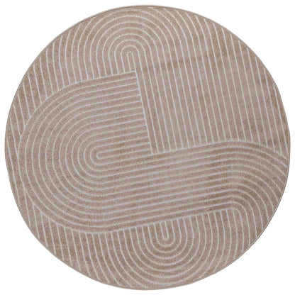 vidaXL Bereichsteppiche Rund HUARTE Beige Ø 120 CM Polyester