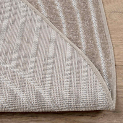 vidaXL Bereichsteppiche Rund HUARTE Beige Ø 200 CM Polyester