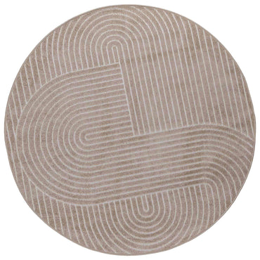 vidaXL Bereichsteppiche Rund HUARTE Beige Ø 200 CM Polyester