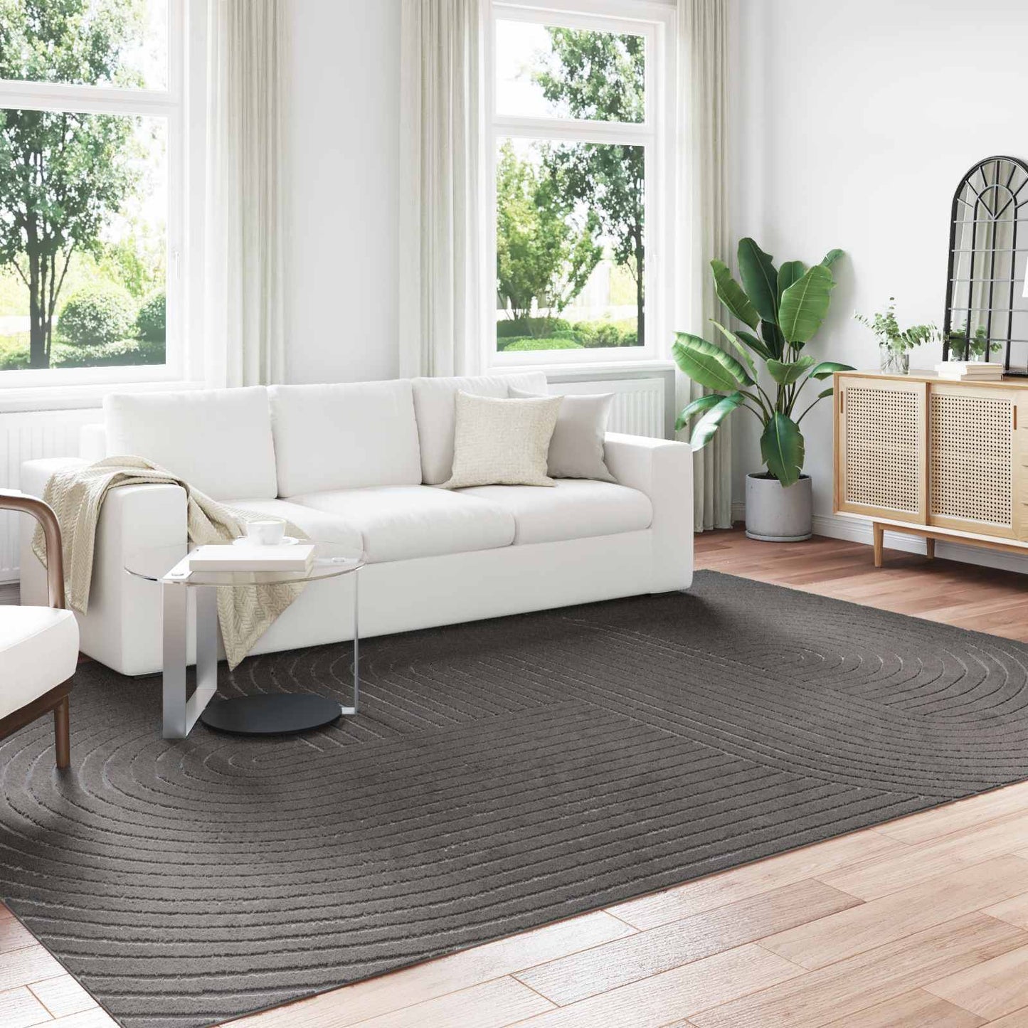 vidaXL Bereichsteppiche HUARTE Anthrazit 280 x 200 cm Polyester