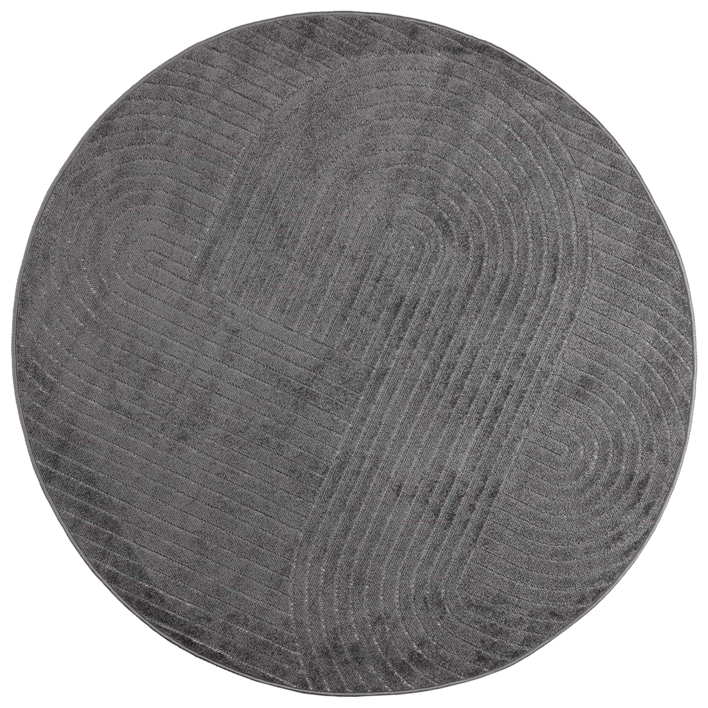vidaXL Bereichsteppiche Rund HUARTE Anthrazit Ø 120 CM Polyester